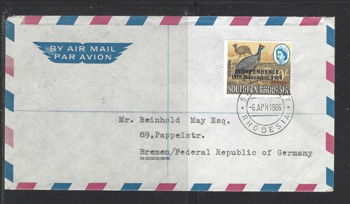 Rhodesia 1966 lettera di - rhodesia,