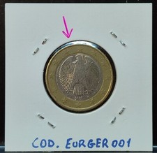 1 Euro Germania 2002 Escrescenza collo Aquila E Corno In Testa, Rottura di Conio