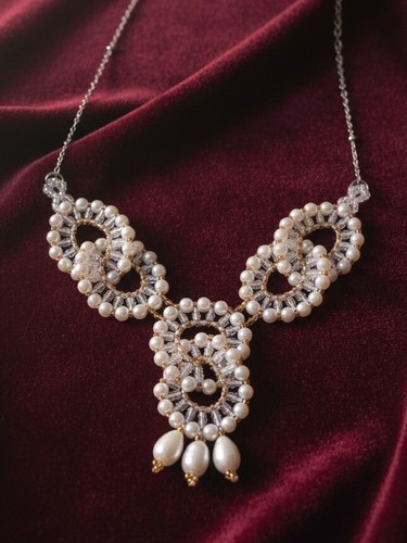 Collana rodiata elegante perle - collana,