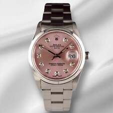 Orologio Rolex Data 34mm Donna Quadrante Rosa Diamante Acciaio Oyster 15010