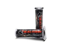 6914574.B0 COPPIA MANOPOLE NERE MALOSSI TRIBALE chiuse 22/24mm SCOOTER-MOTO