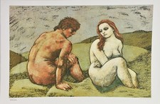 FRANCESCO MESSINA (1900-1995) LITOGRAFIA old Stampa OPERA Scena Classica Firmata