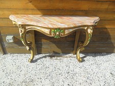 Console Barocco metà 800 foglia oro e dipinta a mano dis. della coppia