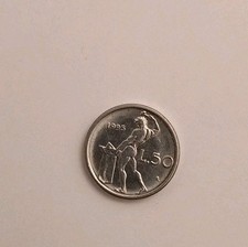 Rara micro moneta "50 Lire"