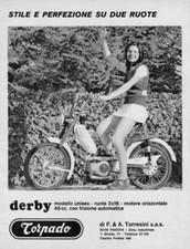 advertising Pubblicità brochure-MOTO TORPADO DERBY-'72-CICLOMOTORIITALIANI EPOCA