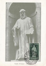 1950 Guido de#039;Arezzo, n. 626 su cartolina Maximum con annullo primo giorno