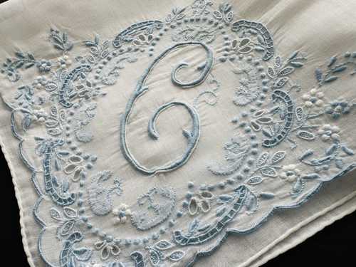 Vintage white hankie - vintage,