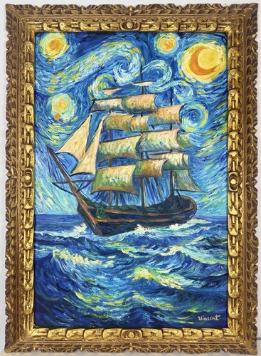 Dipinto olio tela vincent - su,