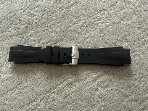 Rubber strap black - rubber, rolex