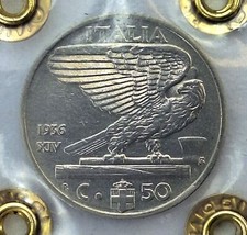 Regno d'Italia 50 centesimi 1936 Impero SPL+ perizia SNI Vittorio Emanuele III