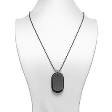 Dog Tag Collana Acciaio Inox Pelle Segnale per Cane Militare Non Incisa