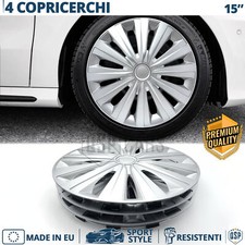 4 Copricerchi per Kia Rio 4 15'' Pollici Coppette 12 Razze Silver MADE EU