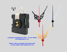Movimento radio DCF silenzioso con set di lancette 6 cm nero bianco oro senza ticchettio