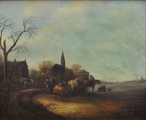 Quadro antico scena - quadro,