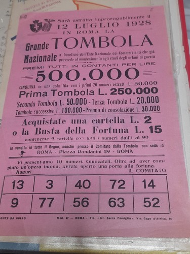Raro volantino ventennio 1928 - raro,