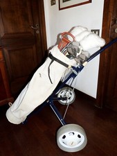 set golf donna vintage sacca carrello legni ferri sgabello palline libri