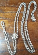 Lunga catena- antica Artigianale-con Fermaglio- Argento-Cm 144