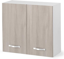 Pensile Cucina Sospeso 80 Con 2 Ante E 2 Ripiani Mobile in Legno Made in Italy H