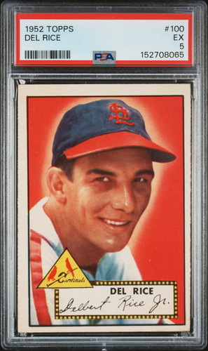 1952 topps del rice - del,