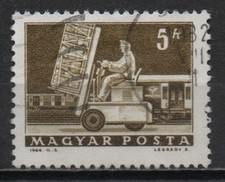 Ungheria 1964 - Hydraulic lift truck & mail car. - Trasporti e Telecomunicazioni