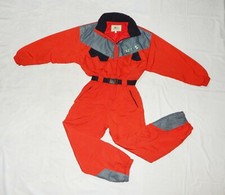 Tuta da sci termica TEAM 7 vintage anni 90 ecc. Adulti tutto in uno, taglia L,54IT,40/42UK, rosso