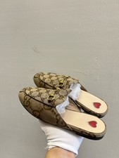 Autentici mocassini Gucci WMNS Horsebit Princetown beige in pelliccia cucita 38 EU 8 US