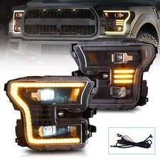 Coppia Fari Proiettori Led Per Ford F-150 SVT 2015-2017 Raptor LR Animazione