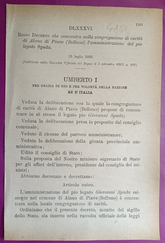 Alano piave 1892 regio - alano,