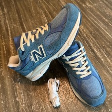 Sneakers uomo New Balance x Levi’s MiUSA 990v3 blu denim nuove con scatola, taglia 10