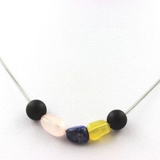 Collana Perle Onice Nero Opaco