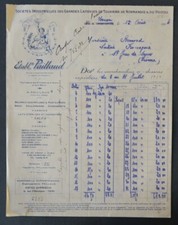 Fattura TOURS 1934 PAILLAUD