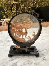 Miniatura paesaggio Cinese diorama in sughero orientale vintage. Oriente