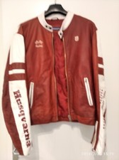 giacca da uomo Husqvarna stile motociclista in vera pelle