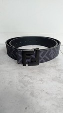 Cintura Fendi Nuova Grigia E Nera Con Fibbia Nera Taglia 110cm