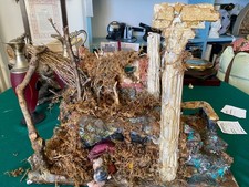 Presepe napoletano autentico antico pastore dormiente benino ceramica 