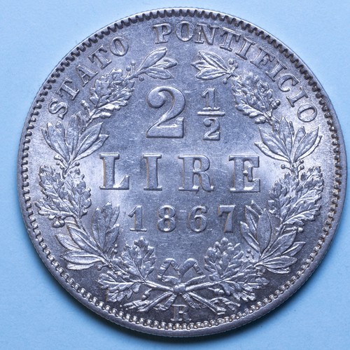 Pio lire 1867 a xxi - pio, 2