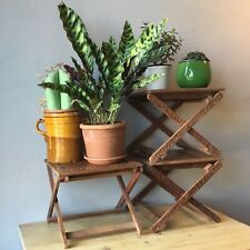 SGABELLO PORTA VASO LEGNO MASSICCIO PIEDISTALLO PIANTE PANCHETTO MENSOLA MOGANO