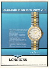 LONGINES CONQUEST V.H.P. QUARTZ OROLOGIO Pubblicità 1 pagina 1985 originale 2WS