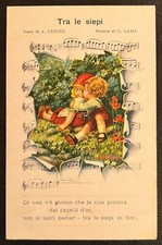 CARTOLINA-CANZONI SERENATE STORNELLI "TRA LE SIEPI" ILL. BERTIGLIA