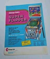 Moneta Super Flipper Chicago anni 70 circa macchina arcade pubblicità promo 