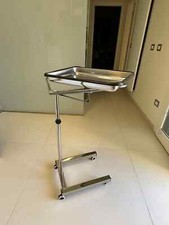 Carrello con vassoio in acciaio inox multifunzione per parrucchieri ed estetiste