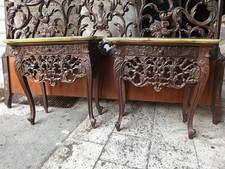 Antica Coppia Comodini Anni 40. Intagliati A Mano !!!