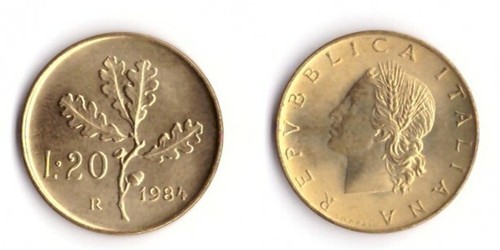 1984 italia lire ramo di - lire, 20
