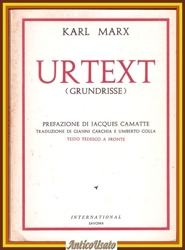 Urtext grundrisse karl - grundrisse, di