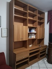 Libreria in noce e pannelli produzione artigianale in ottimo stato