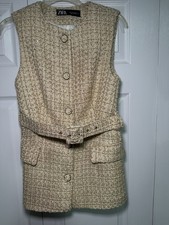 Gilet Zara donna S oro panna