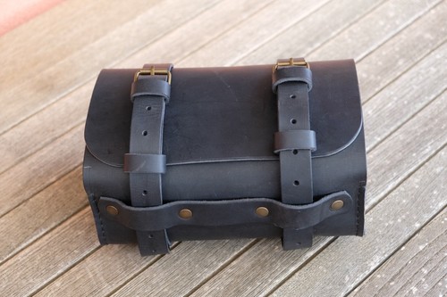 Bauletto moto cuoio porta - moto, in
