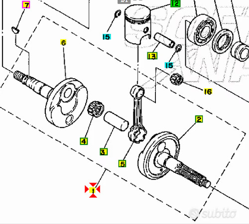 Albero motore yamaha 50 - motore, s