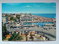 RICCIONE Savioli Spiaggia pompa benzina Mobil Rimini vecchia cartolina 