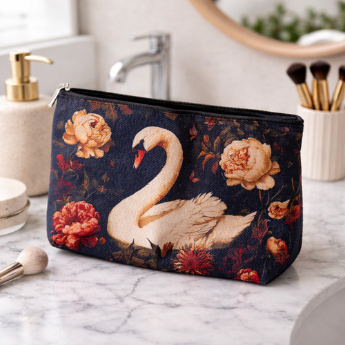 Pochette cigno fiori - e,